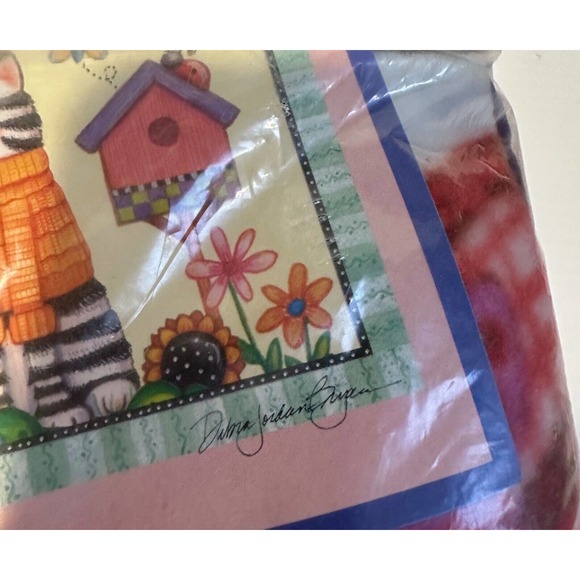 Debra Jordan Bryan Spring at Last Welcome Throw Blanket Cat Bunny Bee Flower Dog - Picture 4 of 4